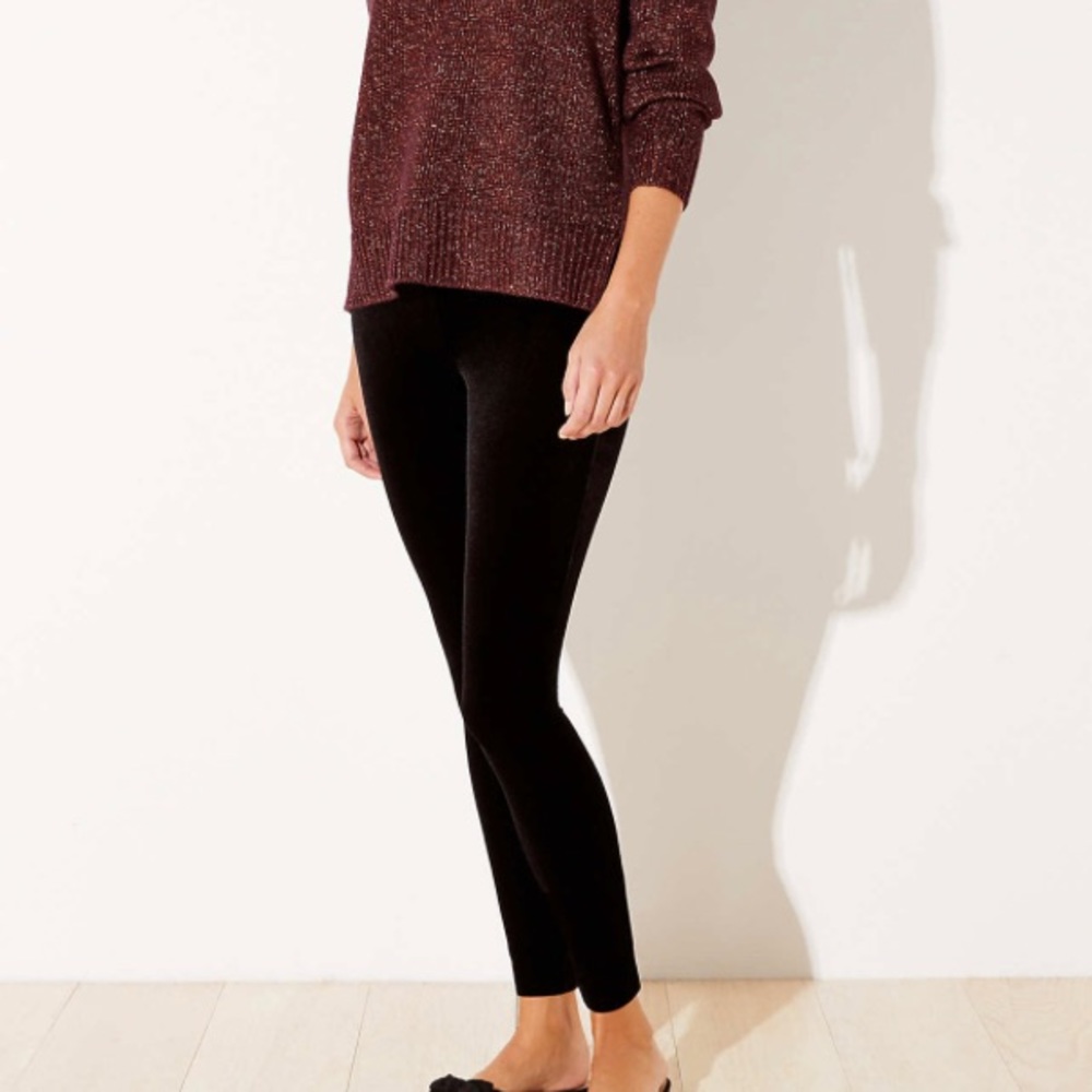 Velour Black Velvet Leggings